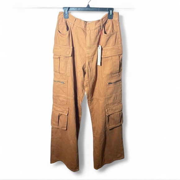 Alice + Olivia Cargo Pants Women’s Size 30 Camel Khaki Wide Leg Cay Baggy NWT - Picture 5 of 8